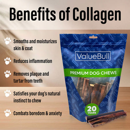 ValueBull Beef Collagen Sticks for Dogs, Varied Shapes & Sizes, 2 Pound - Varied - 2 Pound
