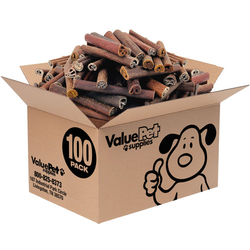 ValueBull Beef Collagen Sticks for Large Dogs, 6 Inch Jumbo Chew, 100 Count Bulk Pack - Jumbo - 100 Sticks