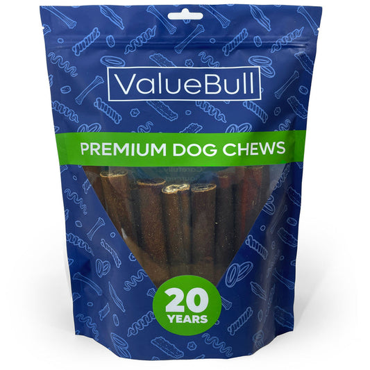 ValueBull Beef Collagen Sticks for Large Dogs, 6 Inch Jumbo Chew, 25 Count - Jumbo - 25 Sticks