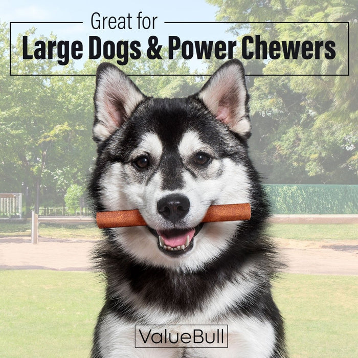 ValueBull Beef Collagen Sticks for Large Dogs, 6 Inch Jumbo Chew, 50 Count - Jumbo - 50 Sticks
