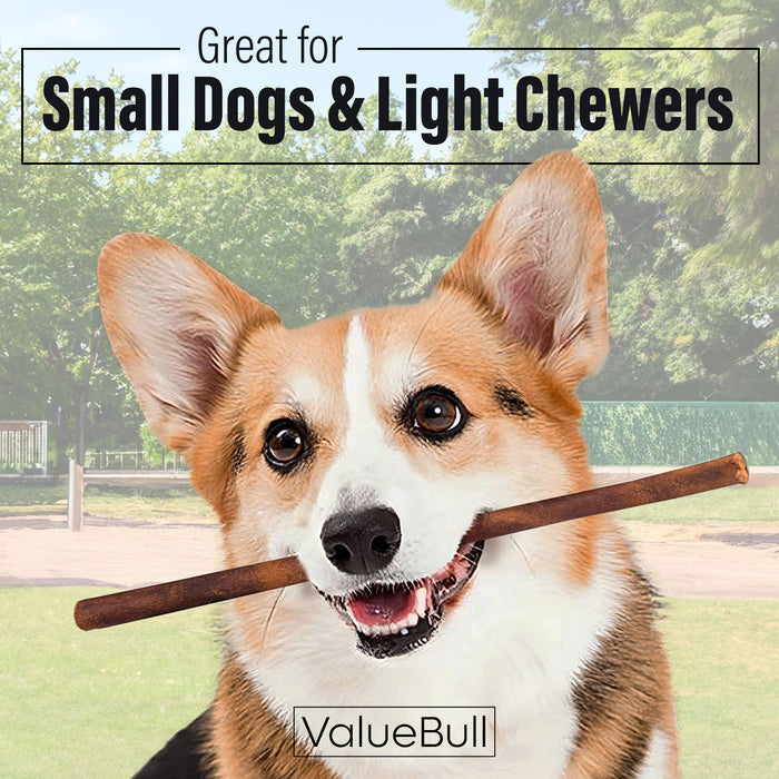 ValueBull Beef Collagen Sticks for Small Dogs, 12 Inch Thin Chew, 25 Count - Thin - 25 Sticks