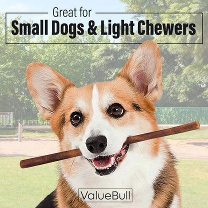 ValueBull Beef Collagen Sticks for Small Dogs, 12 Inch Thin Chew, 25 Count - Thin - 25 Sticks