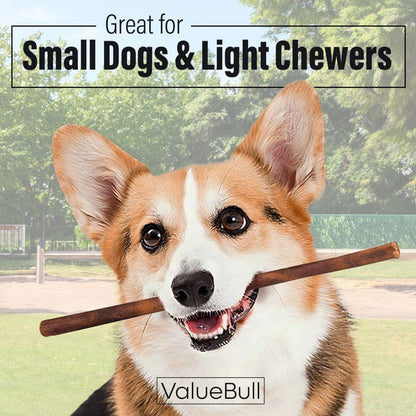 ValueBull Beef Collagen Sticks for Small Dogs, 12 Inch Thin Chew, 400 Count Wholesale Pack - Thin - 400 Sticks