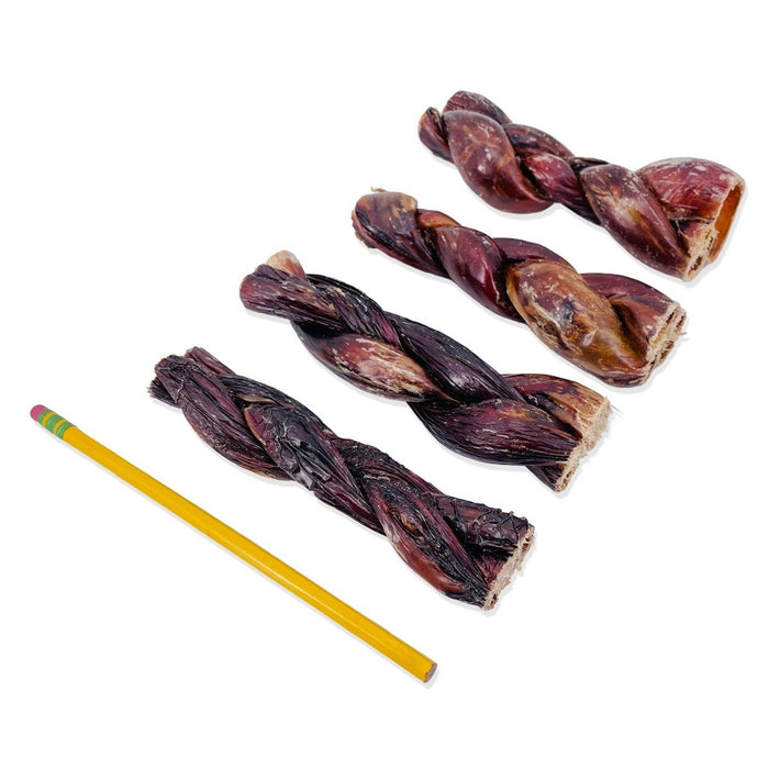ValueBull Beef Jerky Gullet Braids for Dogs, Thick 6 Inch, 100 Count Bulk Pack - Gullet - 100 Braids