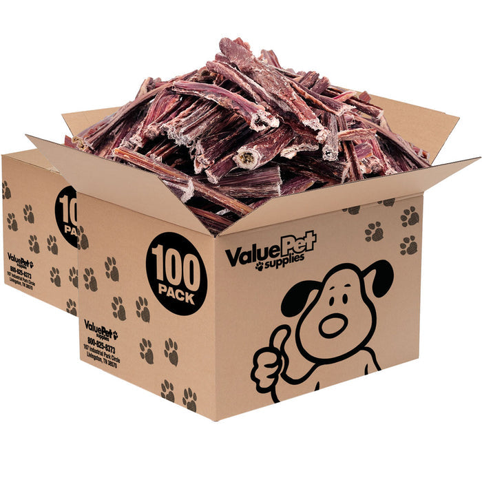 ValueBull Beef Jerky Gullet Sticks Dog Chews, 5-6 Inch, 200 Count Bulk Pack - Gullet - 200 Sticks