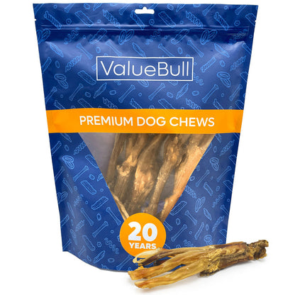 ValueBull Beef Tendons for Dogs, Varied Shapes, 1 Pound - Varied - 1 Pound