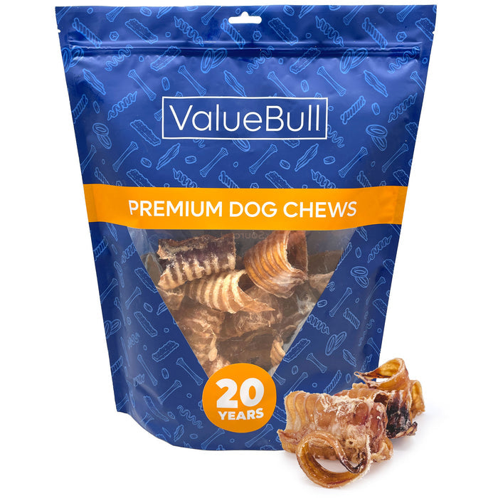 ValueBull Beef Trachea Bites for Small Dogs, Premium, 1 Pound - Bites - 1 Pound