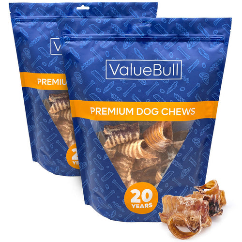 ValueBull Beef Trachea Bites for Small Dogs, Premium, 2 Pounds - Bites - 2 Pound