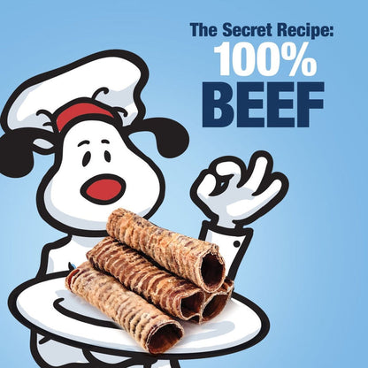 ValueBull Beef Trachea Dog Chews 10-12 Inch, 40 Count Bulk Pack - Beef - 40 Tubes