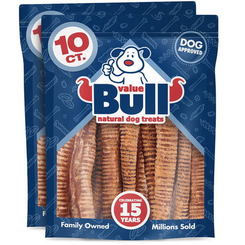 ValueBull Beef Trachea Tubes, Premium 10-12 Inch, 20 Count - Beef - 20 Tubes