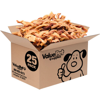 ValueBull Braided Bully Sticks for Large Dogs, Thick 12 Inch, 25 Count Bulk Pack - Thick - 25 Braids