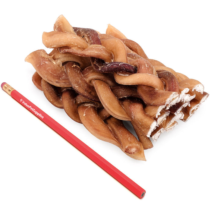 ValueBull Braided Bully Sticks for Large Dogs, Thick 6 Inch, 100 Count Wholesale Pack - Thick - 100 Braids