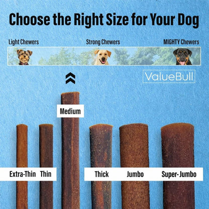 ValueBull Buffalo Collagen Sticks for Dogs, 6 Inch Medium Chews, 25 Count - Medium - 25 Sticks
