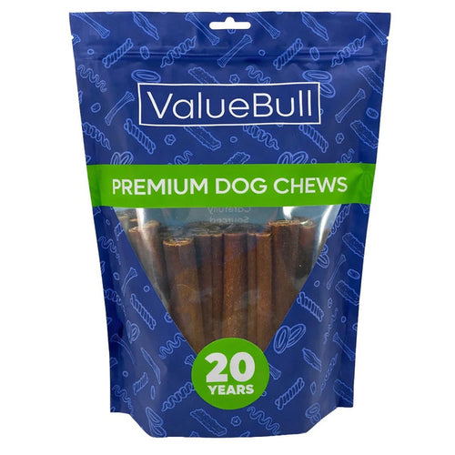 ValueBull Buffalo Collagen Sticks for Dogs, 6 Inch Thick Chews, 25 Count - Thick - 25 Sticks