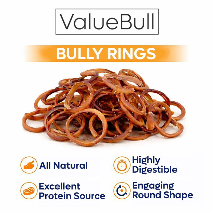ValueBull Bully Stick Rings for Dogs, Varied, 10 Count - Donut - 10 Rings