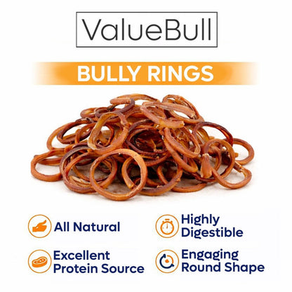 ValueBull Bully Stick Rings for Dogs, Varied, 10 Count - Donut - 10 Rings