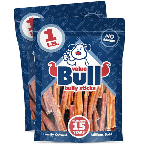 ValueBull Bully Sticks Dog Chews, 3-5 Inch, Varied, 2 Pounds - Shorties - 2 Pound
