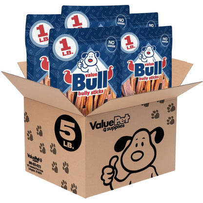 ValueBull Bully Sticks Dog Chews, 3-5 Inch, Varied, 5 Pounds - Shorties - 5 Pound