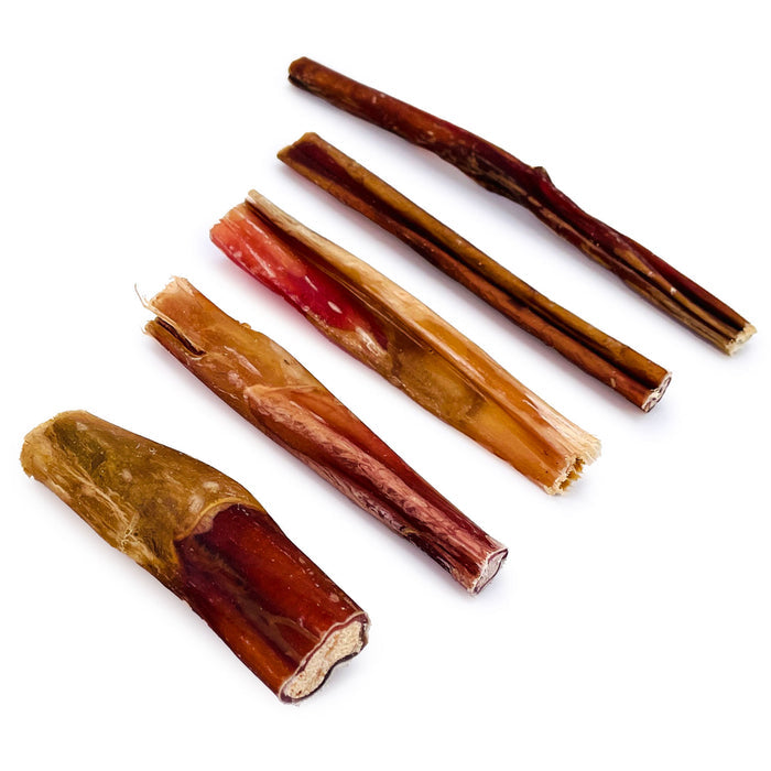 ValueBull Bully Sticks, Extra Thin 4-6 Inch, Varied Shapes, 200 Count Bulk Pack - X-Thin - 200 Pieces