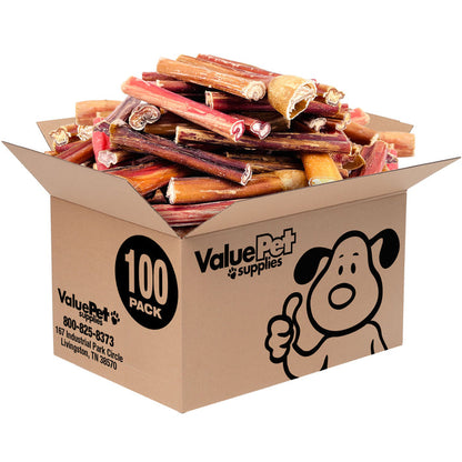 ValueBull Bully Sticks for Dogs, Medium 4-6 Inch, Varied Shapes, 100 Count Bulk Pack - Medium - 100 Pieces
