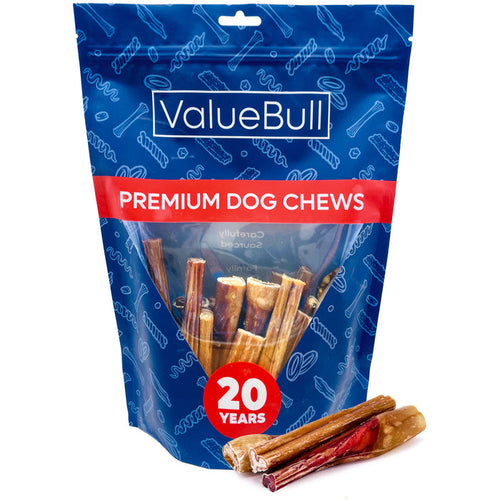 ValueBull Bully Sticks for Dogs, Medium 4-6 Inch, Varied Shapes, 25 Count - Medium - 25 Pieces