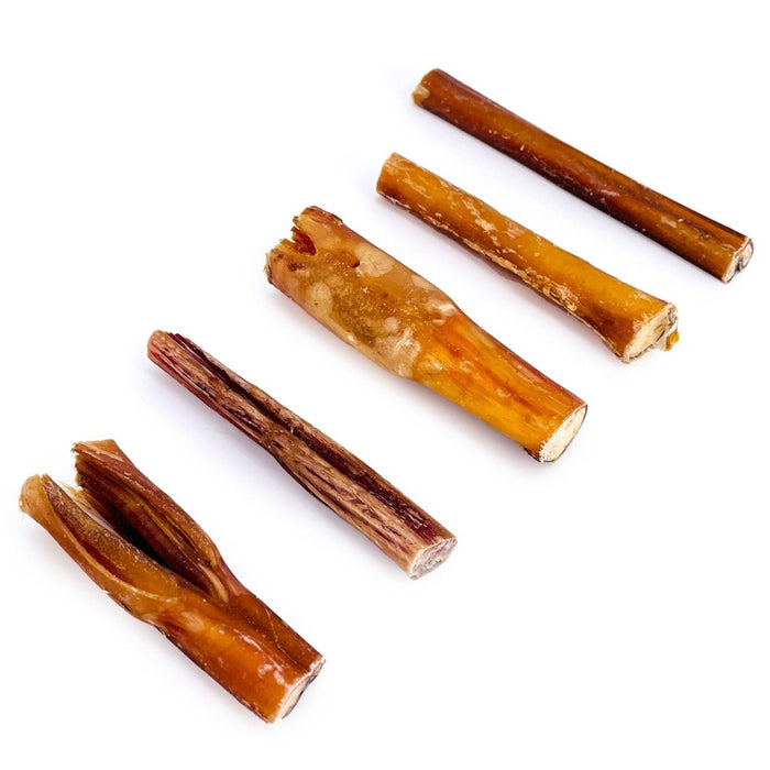 ValueBull Bully Sticks for Dogs, Medium 4-6 Inch, Varied Shapes, 25 Count - Medium - 25 Pieces
