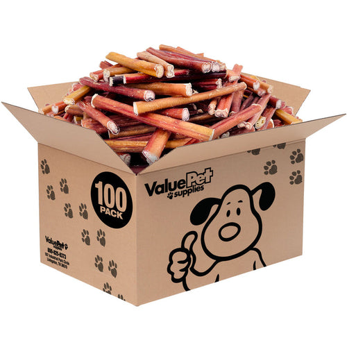 ValueBull Bully Sticks for Dogs, Medium 6 Inch, 100 Count Bulk Pack - Medium - 100 Sticks