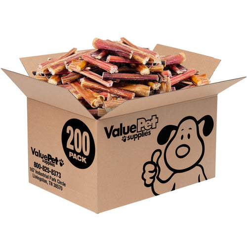 ValueBull Bully Sticks for Dogs, Thin 4-6 Inch, Varied Shapes, 200 Count Bulk Pack - Thin - 200 Pieces