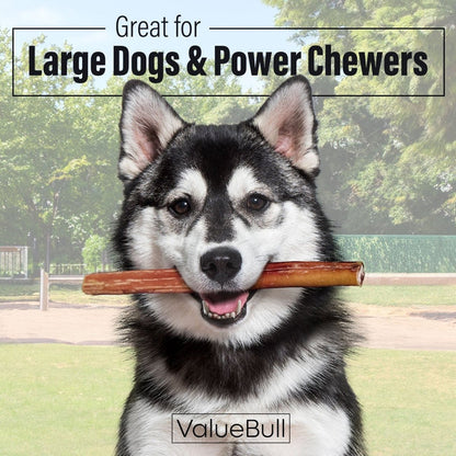 ValueBull Bully Sticks for Large Dogs, Jumbo 12 Inch, 10 Count - ValuePetSupplies