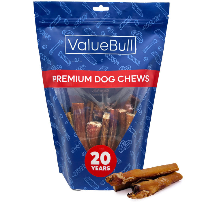 ValueBull Bully Sticks for Large Dogs, Jumbo 4-6 Inch, Varied Shapes, 25 Count - Jumbo - 25 Pieces