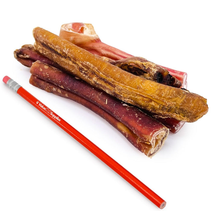 ValueBull Bully Sticks for Large Dogs, Jumbo 4-6 Inch, Varied Shapes, 25 Count - Jumbo - 25 Pieces