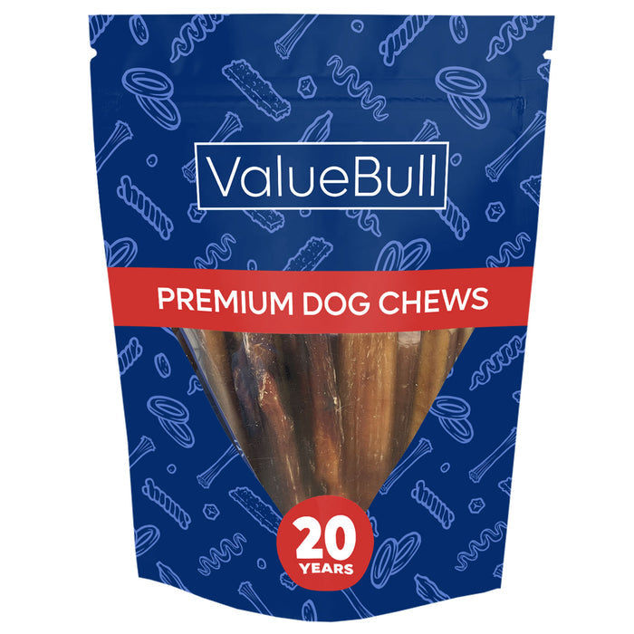 ValueBull Bully Sticks for Large Dogs, Jumbo 6 Inch, 10 Count - Jumbo - 10 Sticks