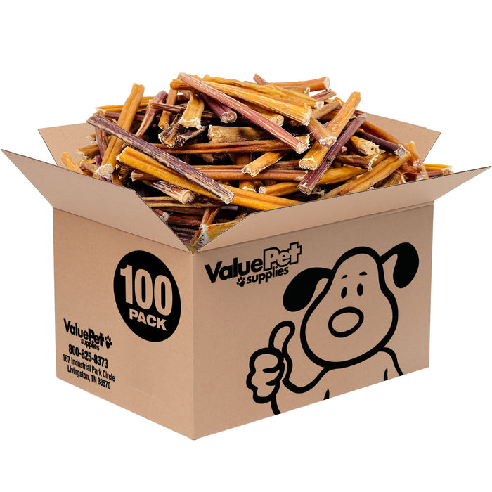 ValueBull Bully Sticks for Small Dogs, Extra Thin 6 Inch, 100 Count Bulk Pack - 100 Sticks