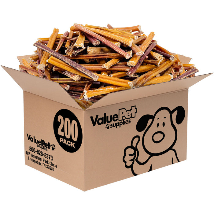 ValueBull Bully Sticks for Small Dogs, Extra Thin 6 Inch, 200 Count Bulk Pack - 200 Sticks