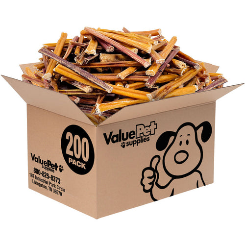ValueBull Bully Sticks for Small Dogs, Extra Thin 6 Inch, 200 Count Bulk Pack - 200 Sticks
