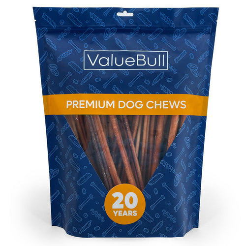 ValueBull Bully Sticks for Small Dogs, Thin 12 Inch, 50 Count - Thin - 50 Sticks