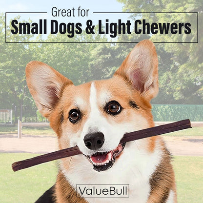 ValueBull Bully Sticks for Small Dogs, Thin 12 Inch, 50 Count - Thin - 50 Sticks