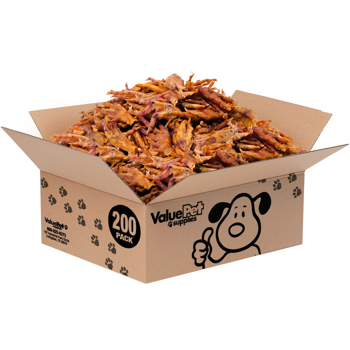 ValueBull Chicken Feet for Dogs, 200 Count Bulk Pack - Chicken Feet - 200 Feet