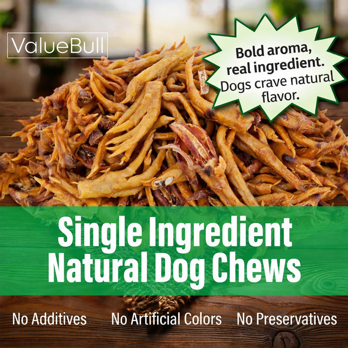 ValueBull Chicken Feet for Dogs, Large, 200 Count Bulk Pack - Large - 200 Feet