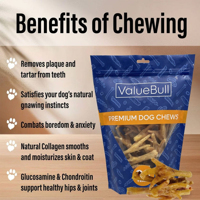 ValueBull Chicken Feet for Dogs, Large, 50 Count - Large - 50 Feet