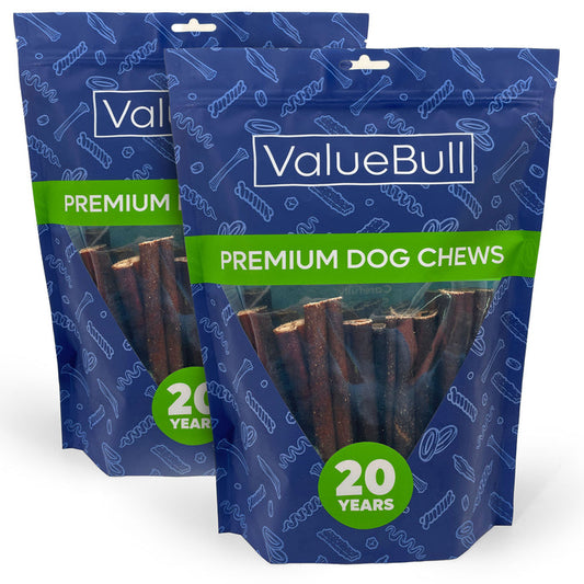 ValueBull Collagen Sticks for Dogs, 6 Inch Thick Chews, Natural Long-Lasting Dog Treats, 50 Count - Thick - 50 Sticks