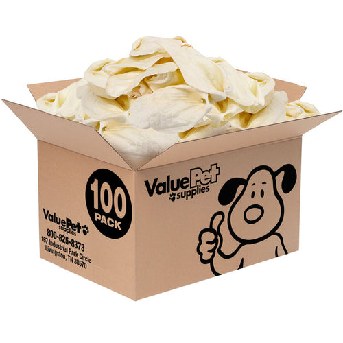ValueBull Cow Ears for Dogs, Large, 100 Count Count Bulk Pack - Large - 100 Ears