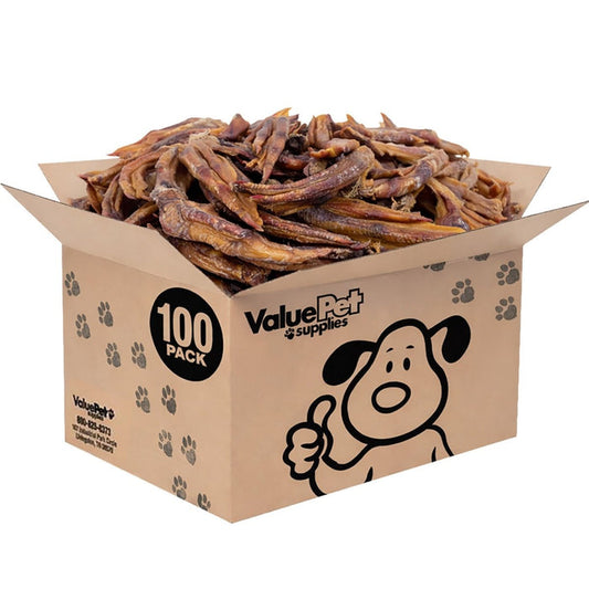 ValueBull Duck Feet for Dogs, 100 Count Bulk Pack - Duck - 100 Feet