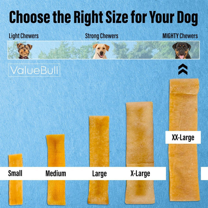 ValueBull Himalayan Yak Cheese Dog Chews, Extra Extra Large, 6 Pound Bulk Pack