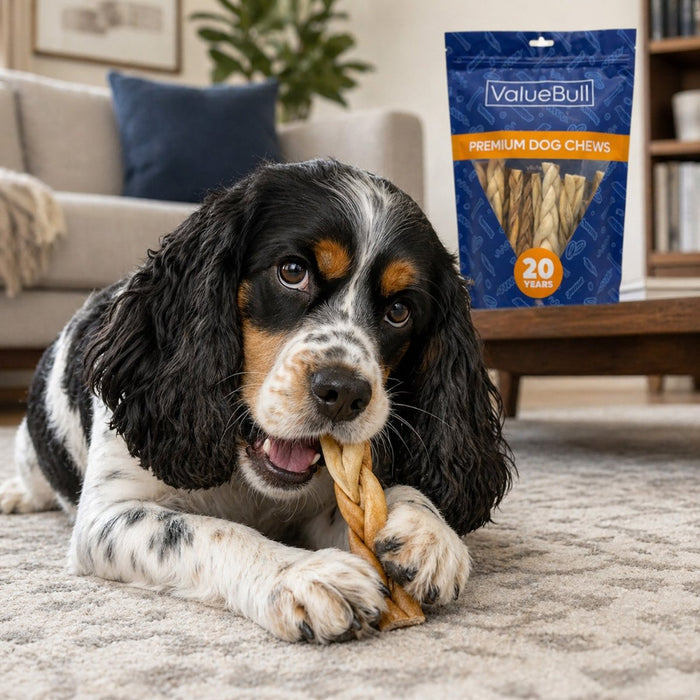 ValueBull Lamb Collagen Braids for Dogs, Varied Sizes & Shapes, 200 Count Bulk Pack - Lamb - 200 Braids