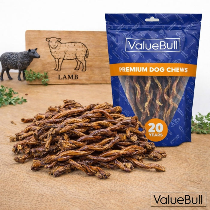 ValueBull Pizzle Twist Dog Chews, Premium Lamb, 20 Count - Lamb - 20 Pizzles