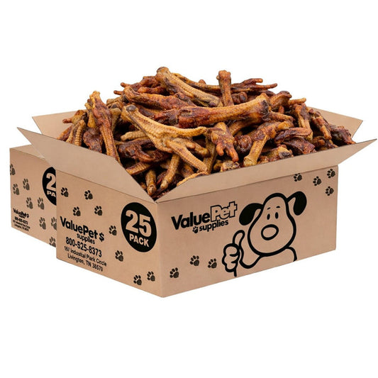 ValueBull Turkey Feet Dog Chews, 50 Count Bulk Pack - Turkey - 50 Feet