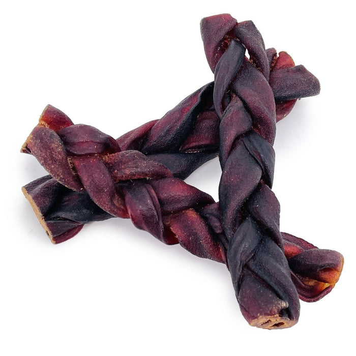 ValueBull USA Beef Collagen Braid for Large Dogs, Thick 6 Inch 25 Count