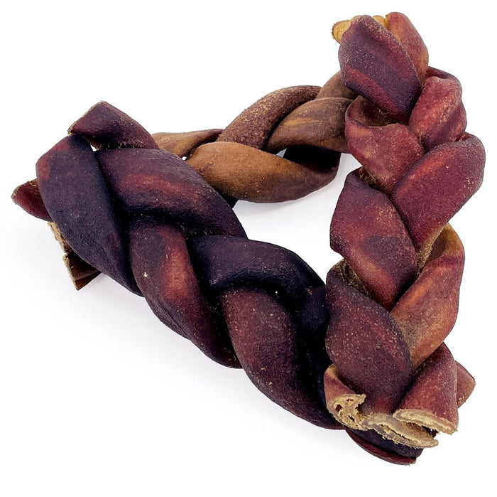 ValueBull USA Beef Collagen Braids for Large Dogs, 6 Inch Jumbo, 10 Count - Jumbo - 10 Braids