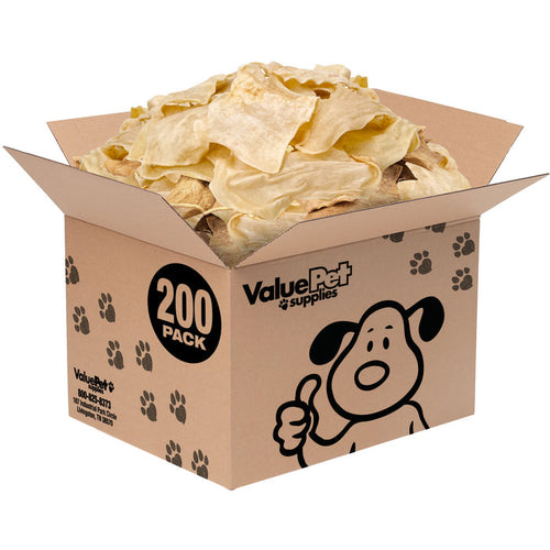 ValueBull USA Beef Collagen Chips Dog Chews, 200 Count Bulk Pack - Natural - 200 Chips